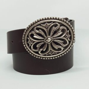 Cinturón chocolate con chapón Oval - Añil Constantina