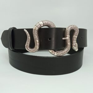 Cinturón negro con hebilla Serpiente - Añil Constantina