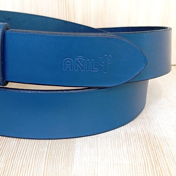 Cinturón azul liso - Imagen 4