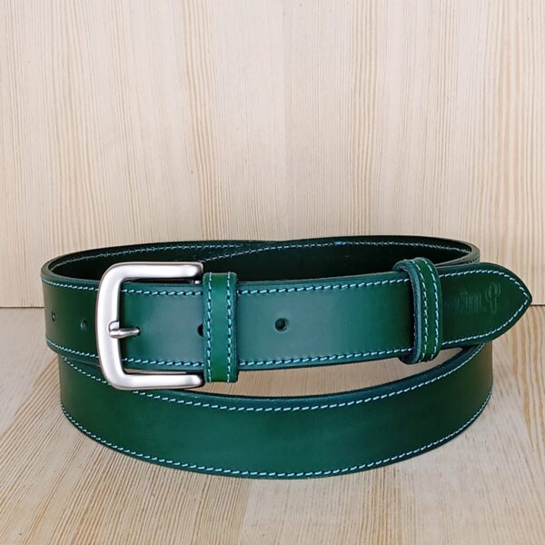 Cinturón verde con costura - Imagen 3